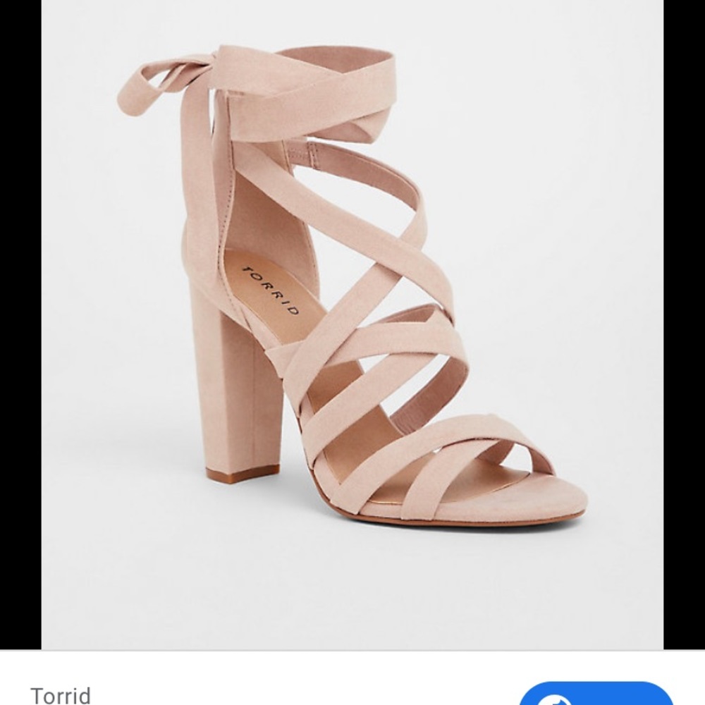 Pink Blush Lace Up Heels